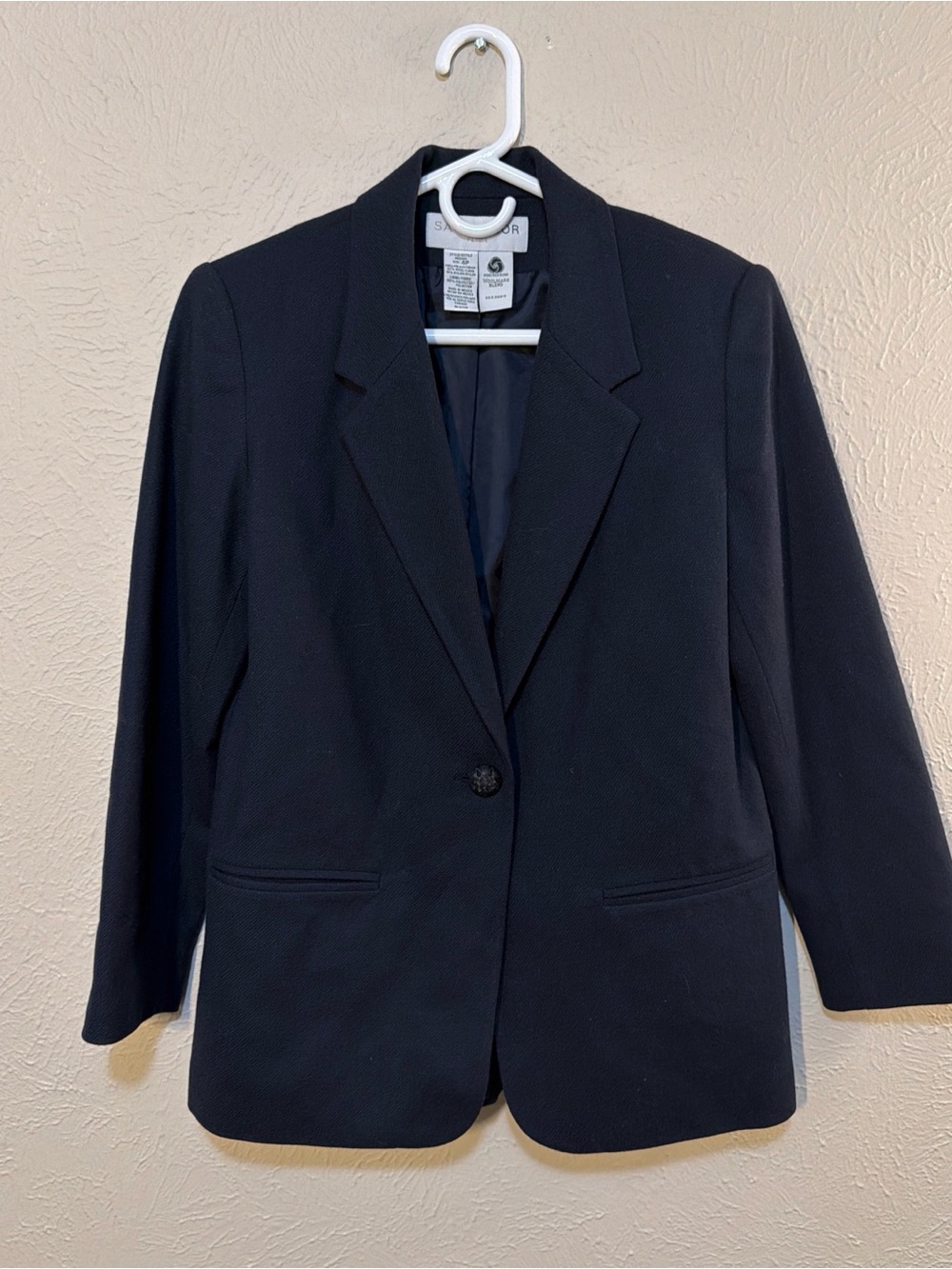 Navy Wool Women's Tailored Blazer
